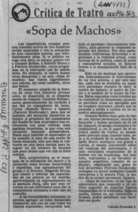 "Sopa de machos"  [artículo] Carola Oyarzún L.