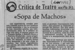 "Sopa de machos"  [artículo] Carola Oyarzún L.
