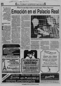 Emoción en el palacio real  [artículo] Marco Antonio de la Parra.