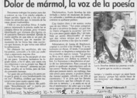 Dolor de marmol, la voz de la poesía  [artículo] Samuel Valenzuela Y.