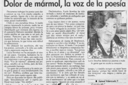 Dolor de marmol, la voz de la poesía  [artículo] Samuel Valenzuela Y.