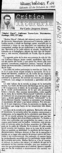 Shabat Shuvá  [artículo] Carlos Jorquera Alvarez.