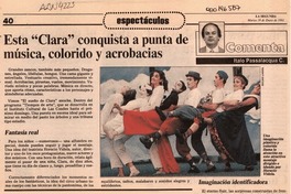 Esta "Clara" conquista a punta de música, colorido y acrobacias