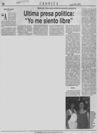 Ultima presa política, "Yo me siento libre"