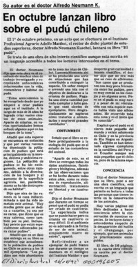 En Octubre lanzan libro sobre el pudú chileno  [artículo].