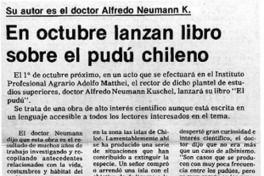 En Octubre lanzan libro sobre el pudú chileno  [artículo].
