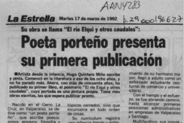 Poeta porteño presenta su primera publicación  [artículo].