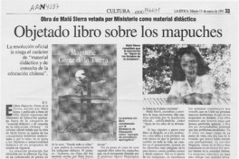 Objetado libro sobre los mapuches  [artículo] R. V.