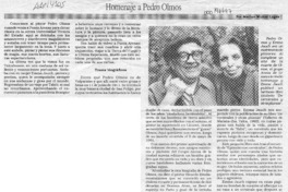 Homenaje a Pedro Olmos  [artículo].