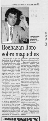 Rechazan libro sobre mapuches  [artículo].