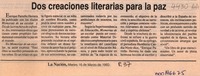 Dos creaciones literarias para la paz  [artículo].