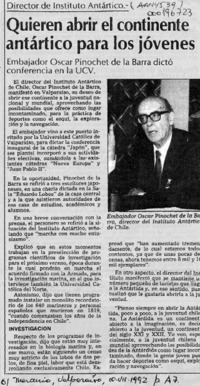 Quieren abrir el continente antártico para los jóvenes  [artículo].