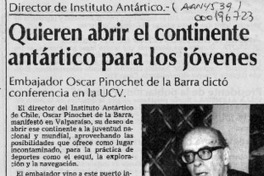 Quieren abrir el continente antártico para los jóvenes  [artículo].