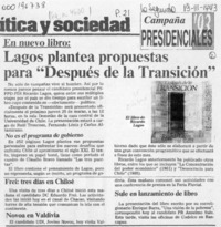 Lagos plantea propuestas para "Después de la transición"  [artículo].
