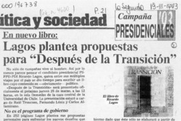 Lagos plantea propuestas para "Después de la transición"  [artículo].