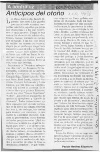 Anticipos del otoño  [artículo] Pacián Martínez Elissetche.