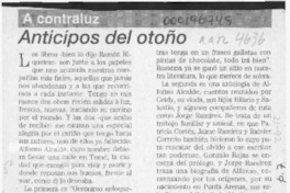 Anticipos del otoño  [artículo] Pacián Martínez Elissetche.