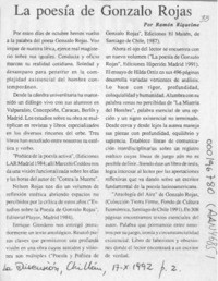La poesía de Gonzalo Rojas  [artículo] Ramón Riquelme.