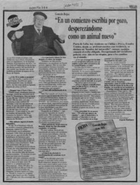 "En un comienzo escribía por gozo, desperezándome como un animal nuevo"