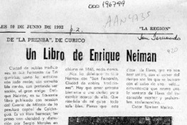 Un libro de Enrique Neiman  [artículo] Oscar Ramírez Merino.
