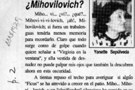 Mihovilovic?  [artículo] Yanette Sepúlveda.