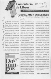 Todo el amor en sus ojos  [artículo] Juan Pablo Sutherland.