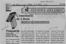 Traspuerta  [artículo] Ricardo Rojas.