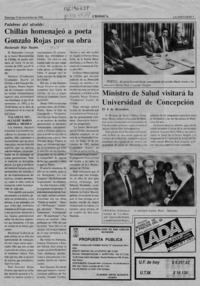 Chillán homenajeó a poeta Gonzalo Rojas por su obra  [artículo].