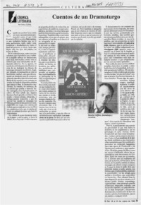 Cuentos de un dramaturgo  [artículo] Carlos Iturra.