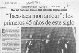 "Taca-taca mon amour", los primeros 45 años de este siglo  [artículo] P. M.