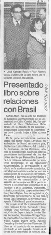 Presentado libro sobre relaciones con Brasil  [artículo].