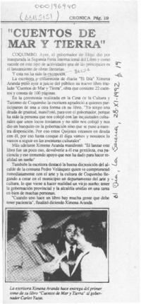 "Cuentos de mar y tierra"  [artículo].