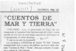 "Cuentos de mar y tierra"  [artículo].