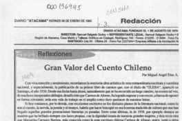 Gran valor del cuento chileno  [artículo] Miguel Angel Díaz A.