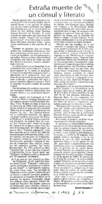 Extraña muerte de un cónsul y literato  [artículo] Adolfo Simpson T.