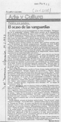 El ocaso de las vanguardias  [artículo] Marcelo Novoa.