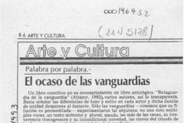 El ocaso de las vanguardias  [artículo] Marcelo Novoa.