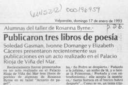 Publicaron tres libros de poesía