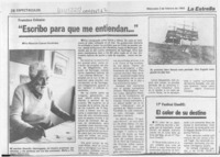 "Escribo para que me entiendan"  [artículo] Mauricio Cuevas Fernández.