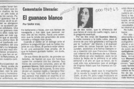 El guanaco blanco  [artículo] Sara Vial.