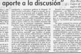"Esto es un aporte a la discusión"  [artículo].