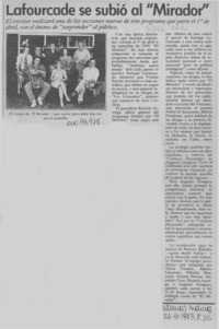 Lafourcade se subió al "Mirador"  [artículo].