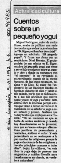 Cuentos sobre un pequeño yogui  [artículo].