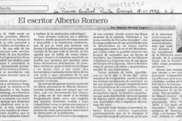 El escritor Alberto Romero  [artículo] Marino Muñoz Lagos.