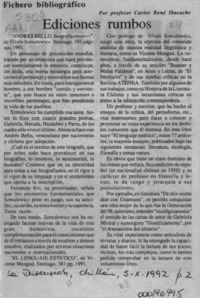 Ediciones rumbos  [artículo] Carlos René Ibacache.