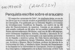 Penquista escribe sobre el araucano  [artículo].
