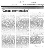 "Cosas elementales"  [artículo] Hernán Muñoz Villegas.
