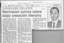 Rechazan juicios sobre baja creación literaria  [artículo].
