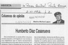 Humberto Díaz Casanueva  [artículo] Marino Muñoz Lagos.
