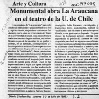 Monumental obra La Araucana en el teatro de la U. de Chile  [artículo].